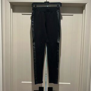 Faux leather tuxedo pant